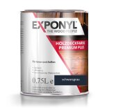 Exponyl Holzdeckfarbe Premium Plus - 0,75 L, schwarzgrau