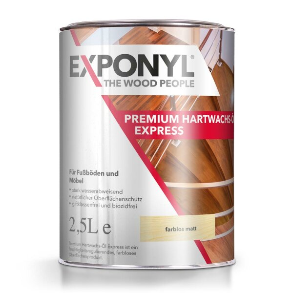Exponyl Premium-Hartwachs-Öl Express - 2,5 L, farblos matt