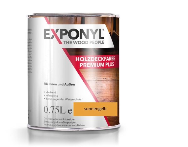 Exponyl Holzdeckfarbe Premium Plus - 0,75 L, sonnengelb